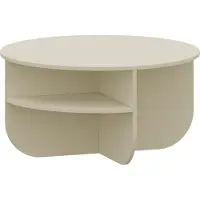 En.casa Table basse 'Reykhon' Ø80 x 41 cm Table de salon avec espace de rangement plateau rond sable