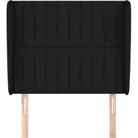 vidaXL Tête de lit avec oreilles noir 93x23x118/128 cm Tissu