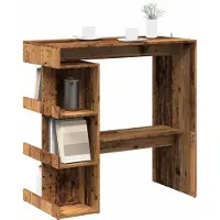 vidaXL Table de bar avec étagère imitation bois ancien 100x48x101,5 cm