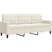 vidaXL Canapé à 3 places Crème 180 cm Velours