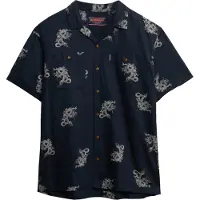 Superdry pour homme. M4010793A Chemise de plage marine à manches courtes (XXL), Casuel, Coton, Manche courte