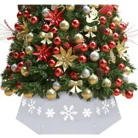 vidaXL Jupe de sapin de Noël Argenté et blanc Ø68x25 cm