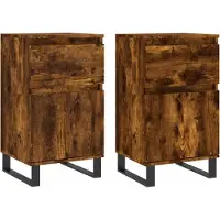 vidaXL Sideboards 2 pcs. Chêne fumé 40x35x70 cm Bois composite