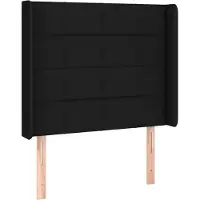 vidaXL Tête de lit avec oreilles noir 203x16x118/128 cm Tissu