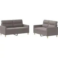 vidaXL ensemble de canapé 2 pièces avec coussin Tissu taupe