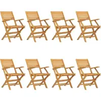 vidaXL Chaises de jardin 8 pcs. Pliable 55x62x90 cm bois massif teck