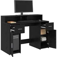 vidaXL Bureau avec espace de rangement, noir, imitation chêne, 120 x 55 x 91 cm