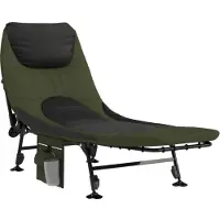 vidaXL Lit de pêche avec pieds à boue réglables pliable vert