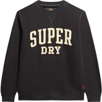 Superdry pour homme. M2014012A Sweat vintage Athletic noir (M), Casuel, Coton, Manche longue