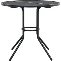 vidaXL Table de terrasse ronde Anthracite Acier revêtu par poudre
