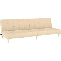 vidaXL Canapé-lit à 2 places crème tissu