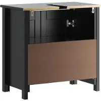 vidaXL Meuble sous-lavabo BERG noir 60x34x59 cm bois de pin