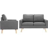 vidaXL Ensemble de canapés 2 pcs Tissu Gris clair