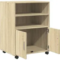 vidaXL Armoire à roulettes chêne sonoma 60x48x81 cm bois d'ingénierie