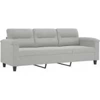 vidaXL Canapé 3 places gris clair 180 cm tissu microfibre