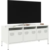 vidaXL Armoire TV blanc 101,5x39x43,5 cm Acier laminé à froid