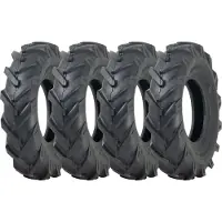 Parnells 4.80/4.00-8 Open Centre Tyres Cleated Rotovator Lug Journey H8022 (Set of 4)