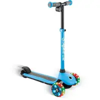 Globber ONE K E-MOTION 4 PLUS - trottinette électrique, batterie au lithium, moteur 80 W, 125/90 mm, 3 roues, roues LED, bleu clair