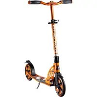 SIX DEGREES Aluminium Scooter avec mécanisme de pliage et béquille, 205 mm, réglable en hauteur, GS-approuvé, orange, TESTSIEGER