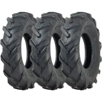 Parnells 4.80/4.00-8 Open Centre Tyres Cleated Rotovator Lug Journey H8022 (Set of 3)