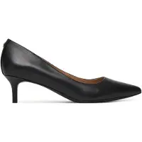 Ralph Lauren pour femme. 802P09030001 Chaussures à talon Adrienne en cuir noir (37.5), 3 à 5 cm, Aucun, Classique
