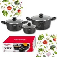 Klausberg lot de 6 pots en marbre 64484