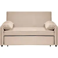 Beliani Canapé-lit HORMA Tissu Marron clair