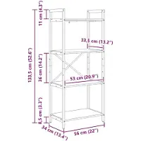 vidaXL Étagère Chêne noir 56 x 34 x 133,5 cm Bois d'ingénierie