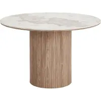 Ebuy24 Isa table de salle à manger Ø120cm céramique blanche.