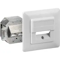 Goobay Prise encastrée CAT-5e (UP), blanche - 2 connecteurs RJ45, blindée, bornier pour montage LSA sans outil