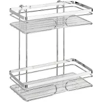 Wenko Étagère murale pour salle de bain - Rectangulaire - Acier - 2 paniers