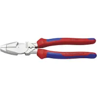 Knipex 09 15 240 Pince combinée de force "Lineman's Pliers" modèle américain avec gaines multi-composants chromé 240 mm