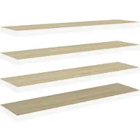 vidaXL Étagères flottantes 4 pcs Chêne et blanc 90x23,5x3,8 cm MDF