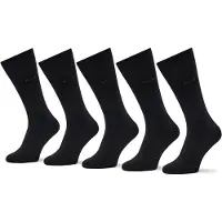 BOSS pour homme. 50478221 Paquet de 5 paires de chaussettes Uni noir (35-38), Homewear, Coton