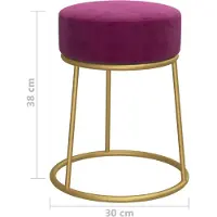 vidaXL Tabouret rond Violet Velours