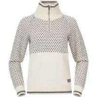 Bergans Pull Bergans Women Alvdal Wool Half Zip Vanilla White/Solid Dark Grey-S