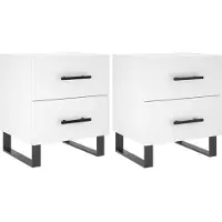 vidaXL Tables de chevet 2 pcs blanc 40x35x47,5 cm bois d’ingénierie