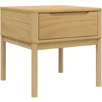 vidaXL Table de chevet FLORO marron cire 55x55x54 cm pin massif