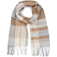 Suitable Echarpe Softfeel A Carreaux Blanc cassé Gris Beige