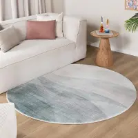 FRAAI Tapis rond moderne - Field Vert | Ø 200 cm | Rond | Pile courte