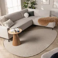 NATURL. Tapis de forme irrégulière - Bliss Crème/Blanc | 200x290 cm | Irréguliers | Tissage plat