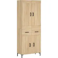 vidaXL Highboard chêne Sonoma 69,5x34x180 cm Matériau dérivé du bois