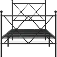 vidaXL Cadre de lit avec tête et pied de lit en métal noir 75x190 cm