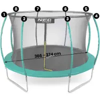 Neo-Sport Filet indoor pour trampoline 374 cm 12 pieds