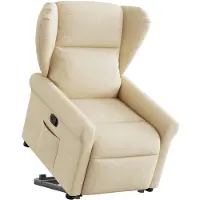 vidaXL Fauteuil relax avec releveur Crème Tissu