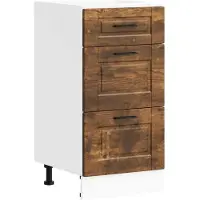 vidaXL Armoire basse de cuisine Porto Chêne fumé Matériau dérivé du bois