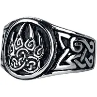 EtNox hard and heavy Bague de - Patte D'Ours - pour Homme - couleur argent - Taille L