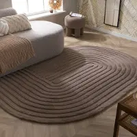 FRAAI Tapis de forme irrégulière - Arch Taupe | 140x200 cm | Irréguliers | Pile haute