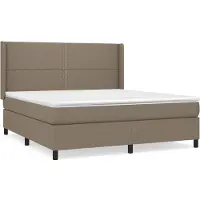 vidaXL Lit boxspring avec matelas Taupe 180x200 cm Tissu