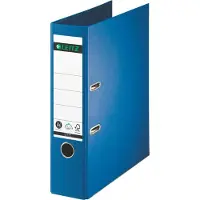 Leitz Chemise en papier solide, 180 degrés, DIN A4, 80 mm, couverture en carton dur bleu, couverture en (A4, 80 mm, 1 pcs)